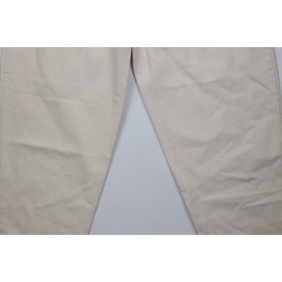 Deadstock Vintage 90s Fila Mens 38x34 Spell Out Baggy Skateboard Jeans Cream - Picture 15 of 16